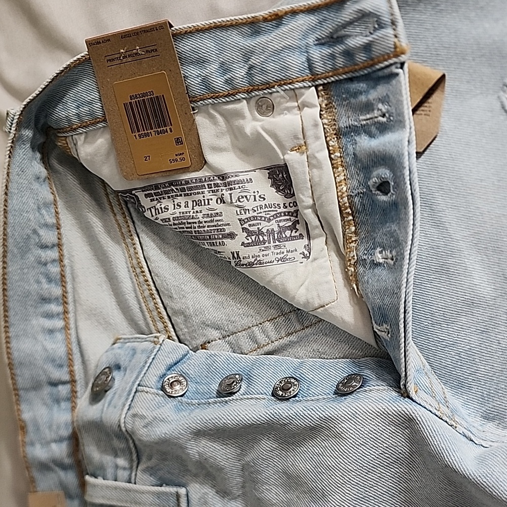 Levis 501 button fly cutoffs high rise jean shorts sz 26 27 28 29 30 31 nwt - Picture 5 of 6
